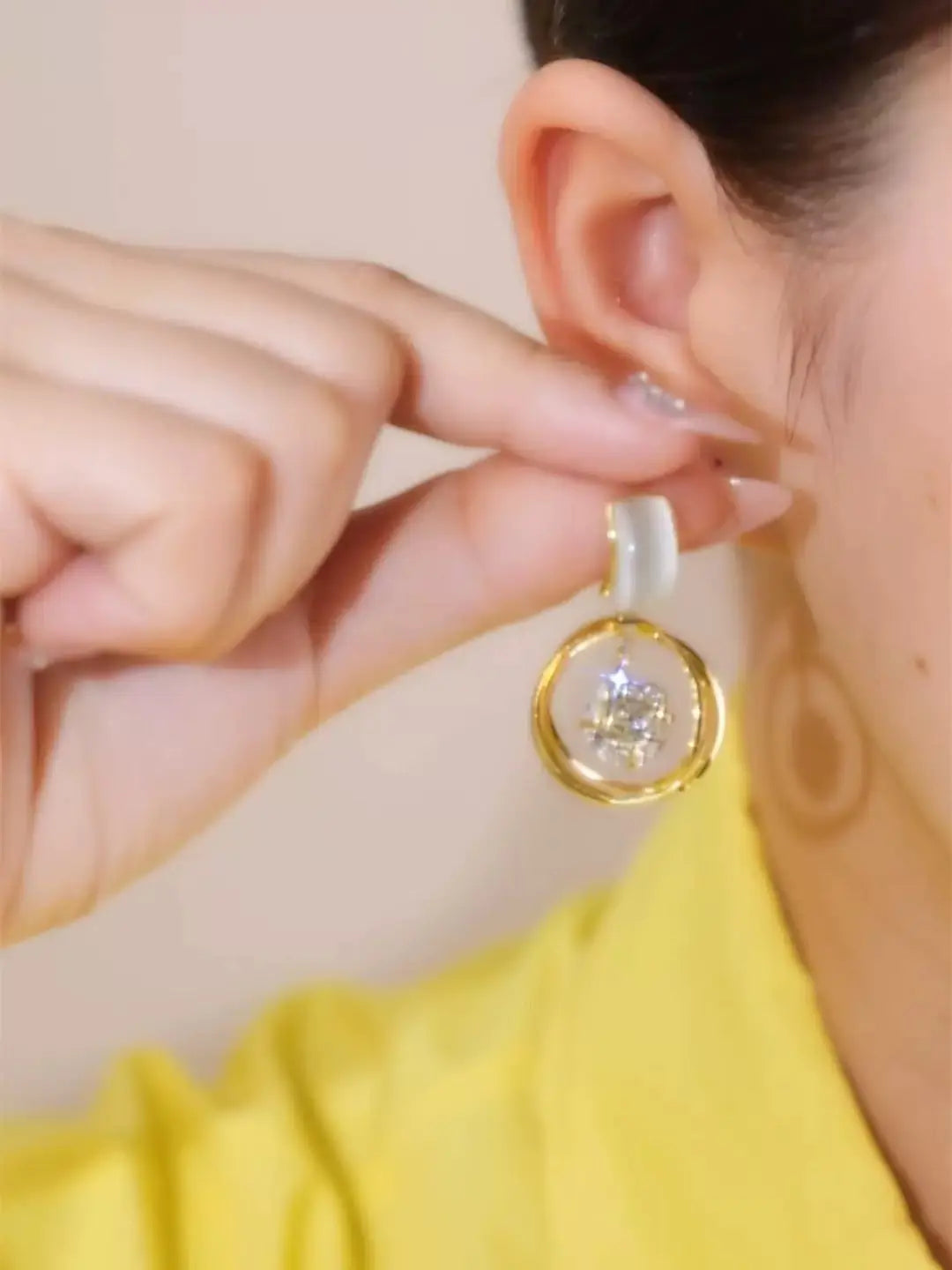 Trendy Multilayer diamond earrings(24k gold plated)