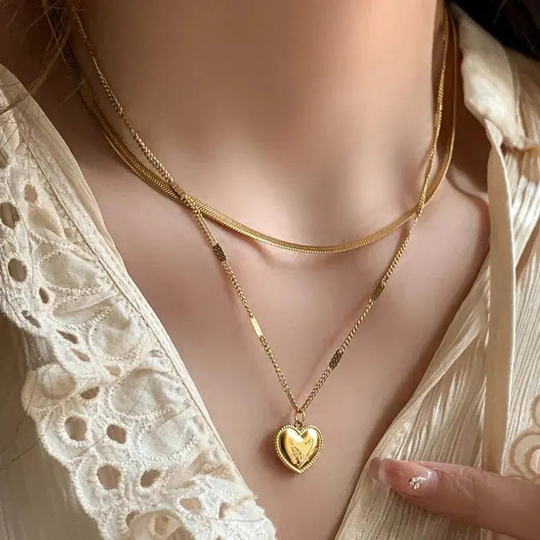 Double layer"I Love You"  Necklace(18k gold plated)