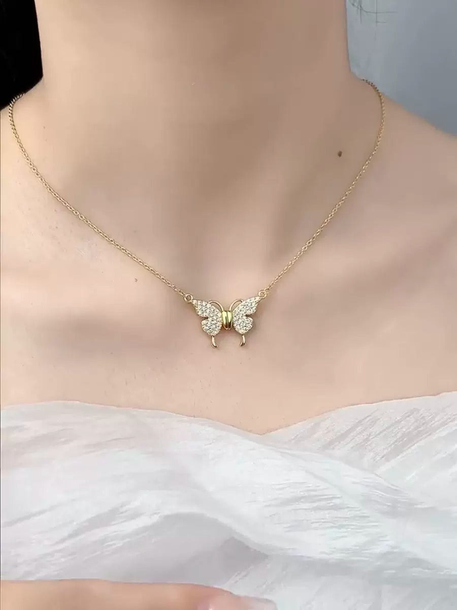 Butterfly Magnetic necklace(gold plated)