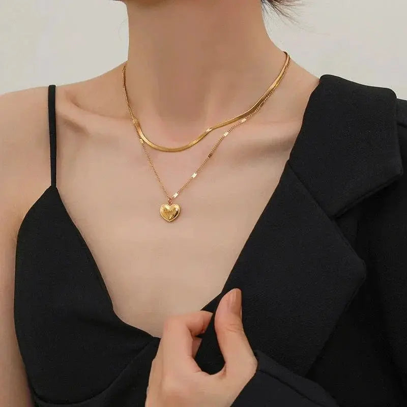 Double layer"I Love You"  Necklace(18k gold plated)