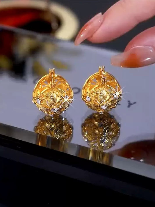 Diamond encrusted earrings(gold plated)