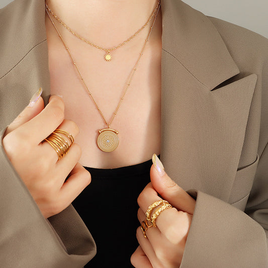 Double Layer Celebrity style necklace (24k gold plated)