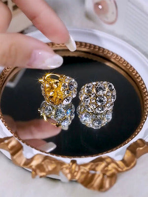 Trendy Diamond Earrings (24k gold Plated)